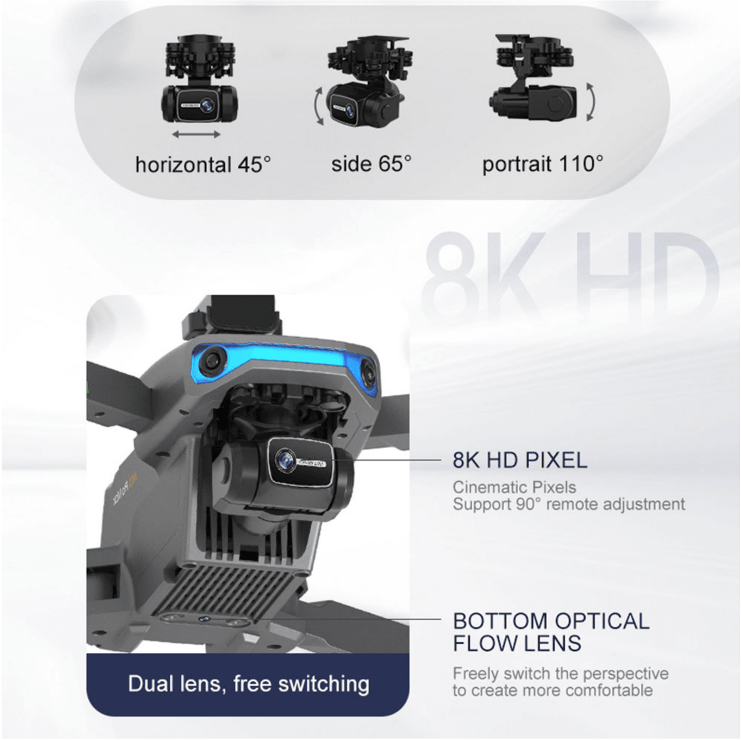 PROFESSIONAL DRONE CAMERA 8K 5G 3 AXIS ANTI SHAKE GIMBAL 360° OBSTACLE AVOIDANCE TECHNOLOGY - APS Drone Tech